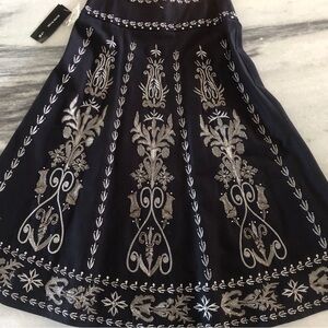 Exquisite |  100% Cotton Embellished Lined Skirt | Platinum “Soleil” series